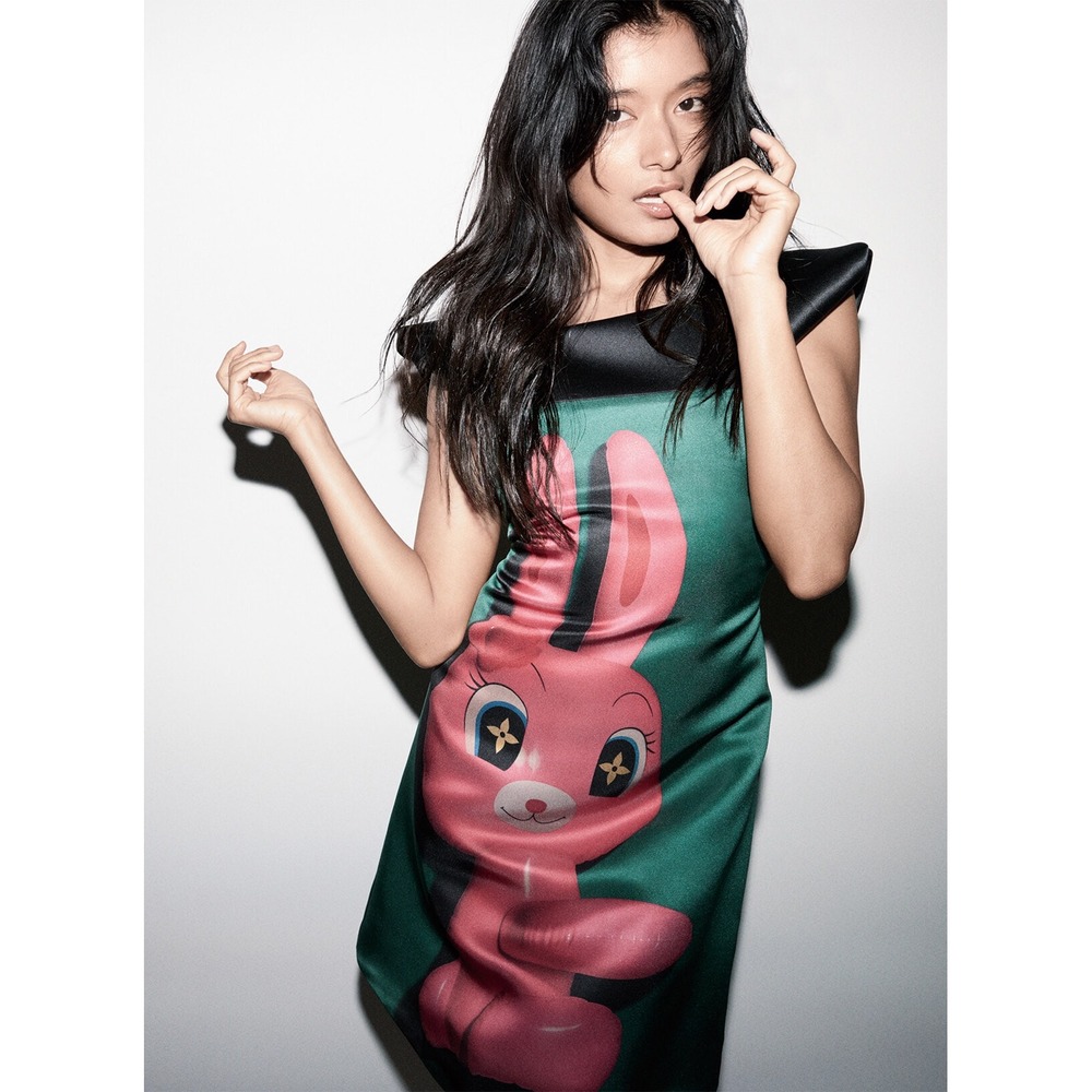Louis Vuitton x Sun Yitian Pre-Fall 2024 Runway Look 5 Bunny Mini Dress XXS